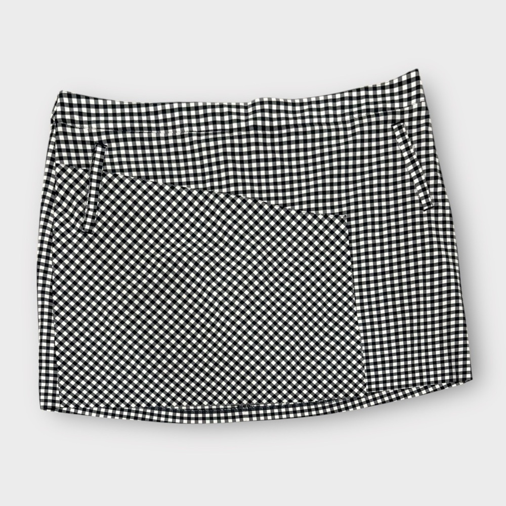 Lady Hagan Navy Gingham Check Skort Golf Skirt With Shorts Size 16